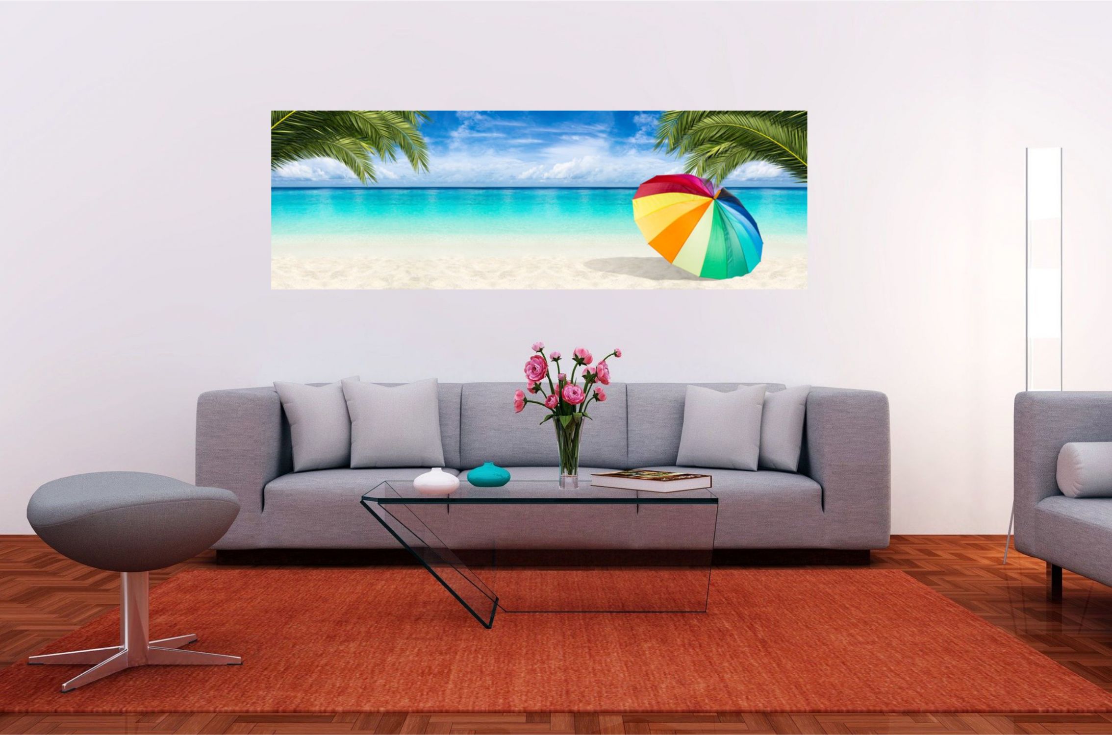 Wandbild "Sonnenschirm unter Palmen"